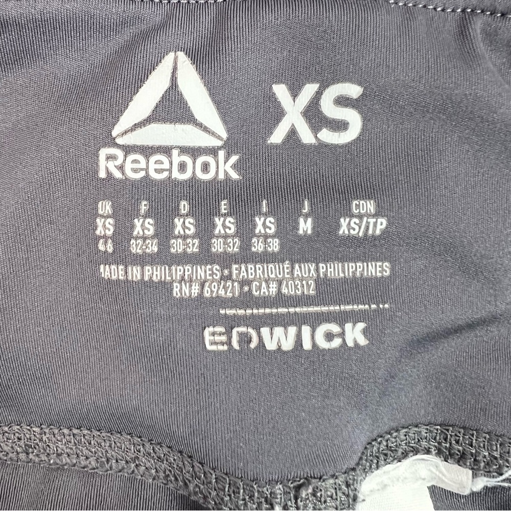 Reebok tights leggings grey Charcoal and Aqua edwick pants stretchy Leggings - Picture 11 of 13